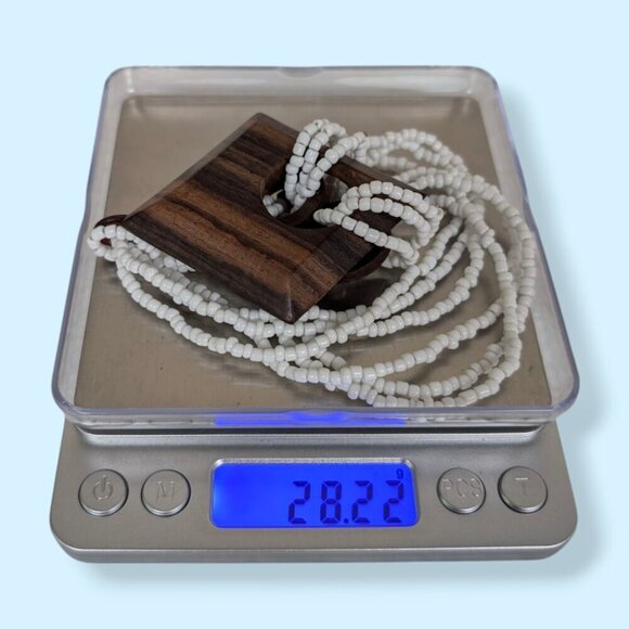 Vintage Beaded Wooden Statement Necklace - Picture 5 of 5